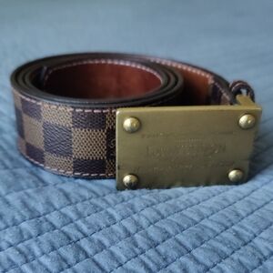 Louis Vuitton Brown Checkered Men's Belt